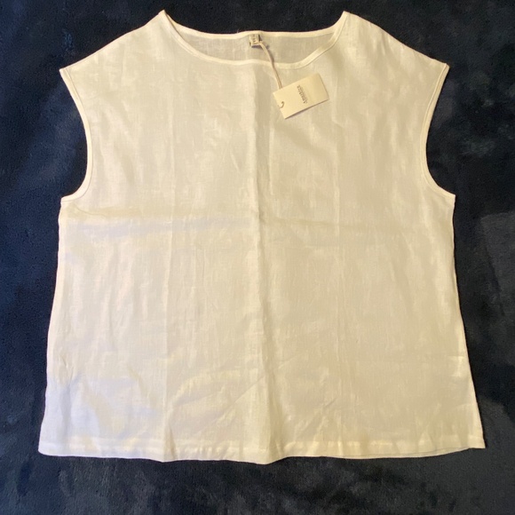 Women’s Linen Casual Cap Sleeve Blouse - Picture 3 of 3